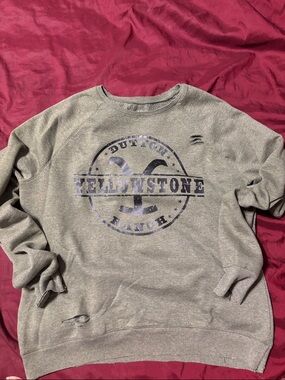 Yellowstone Ranch Logo Crewneck Sweatshirt - Olive Green